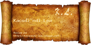 Kacsándi Lea névjegykártya