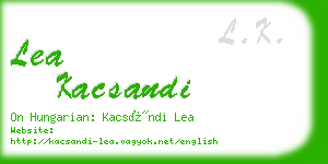 lea kacsandi business card